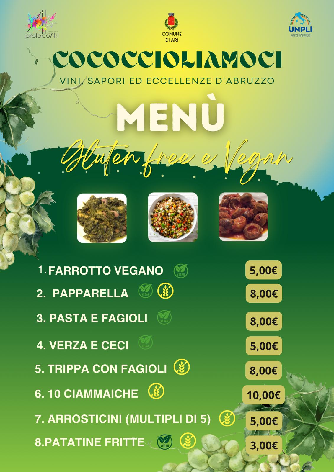 Menù Gluten free e Vegan - Cococcioliamoci